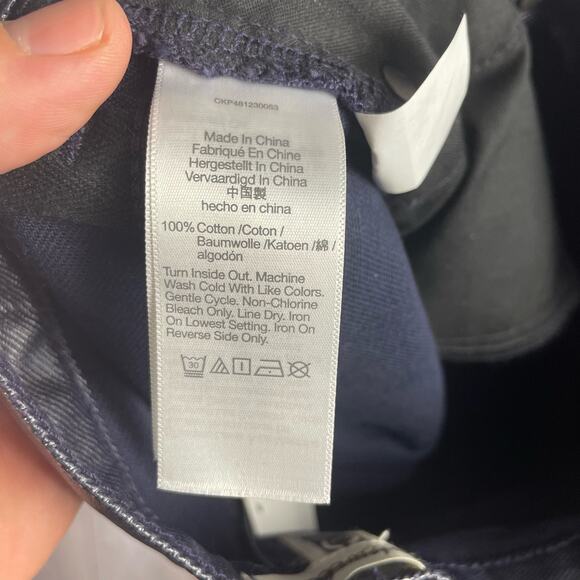 Madewell Coated 90s Straight Midnight Blue Foil Trendy Jeans US Women's 25 New - Picture 5 of 5